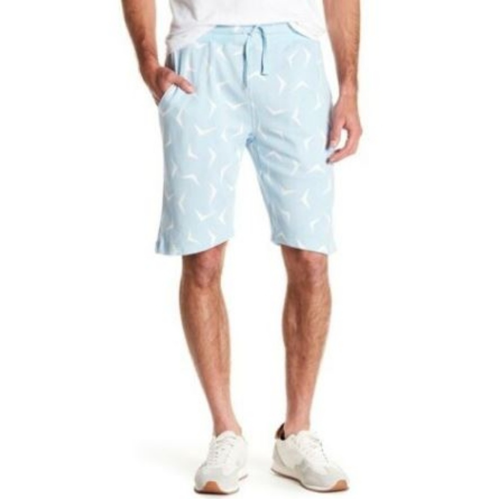 Wellington Boomerang Print Shorts Sweatshorts Blue